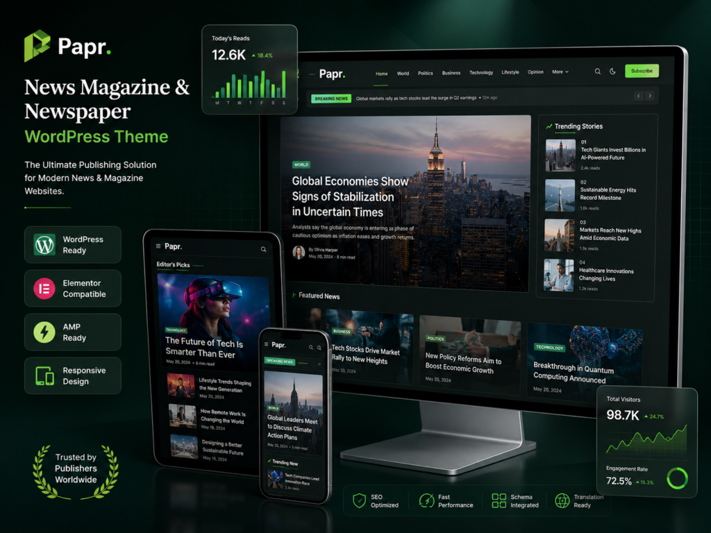 Papr – News Magazine & Newspaper WordPress Theme