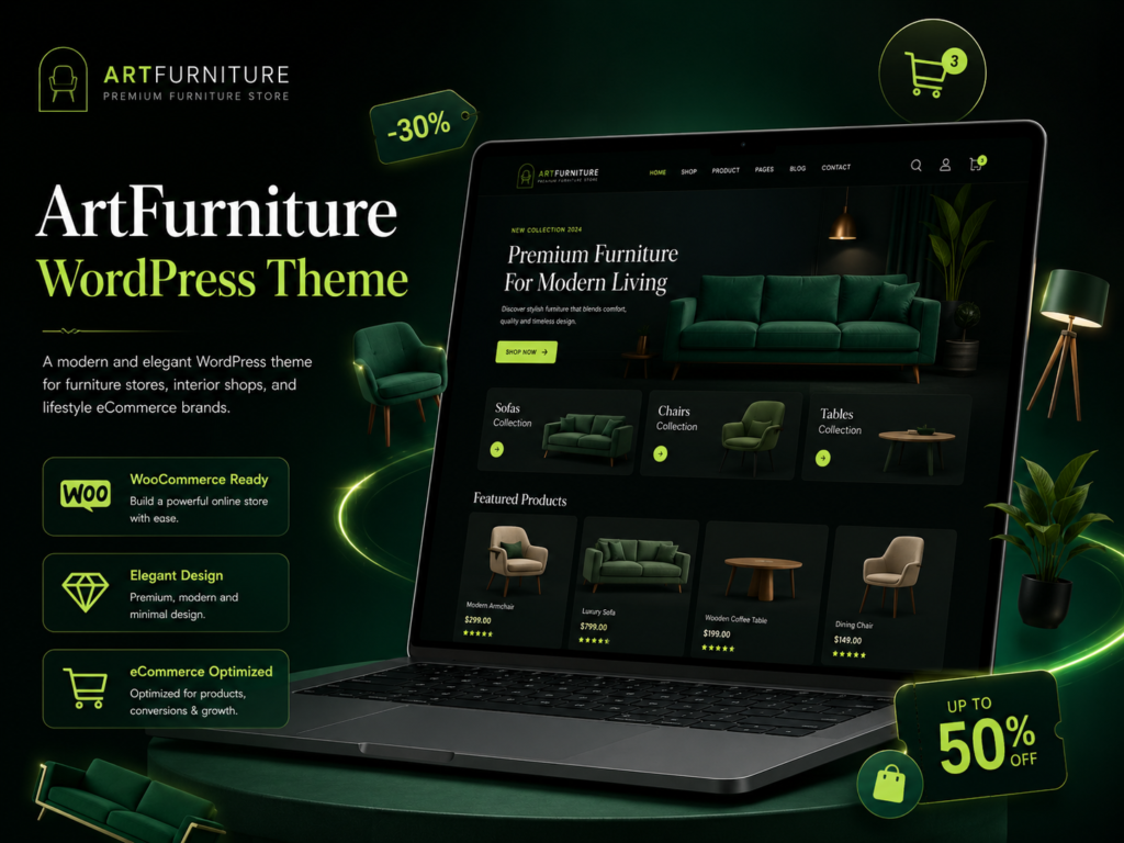 ArtFurniture WordPress Theme – Furniture WooCommerce Store Theme