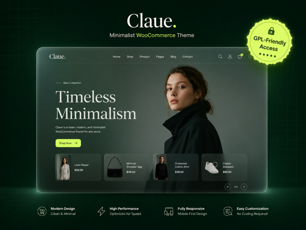 Claue WooCommerce Theme | Premium Minimalist Fashion & Lifestyle Store Solution
