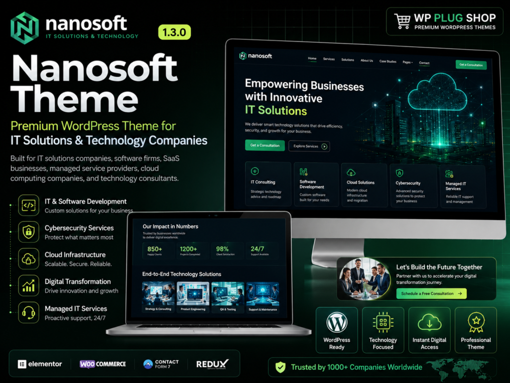 Nanosoft Theme 1.3.0 – IT Solutions & Services Company WordPress Theme