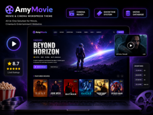 AmyMovie – Movie & Cinema WordPress Theme (Showtimes, Trailers & Review System Ready