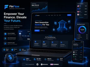 FinFlow – Banking, Finance & Fintech WordPress Theme (Elementor & WooCommerce Ready)