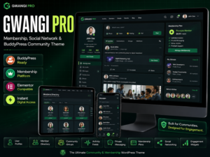 Gwangi PRO – Multi-Purpose Membership, Social Network & BuddyPress Community Theme