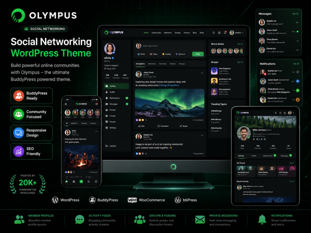 Olympus Theme – Social Networking WordPress Theme