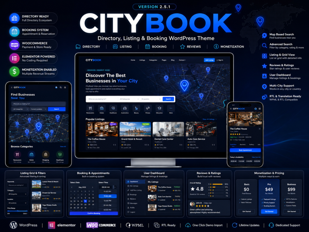 CityBook – Directory & Listing WordPress Theme 2.5.1