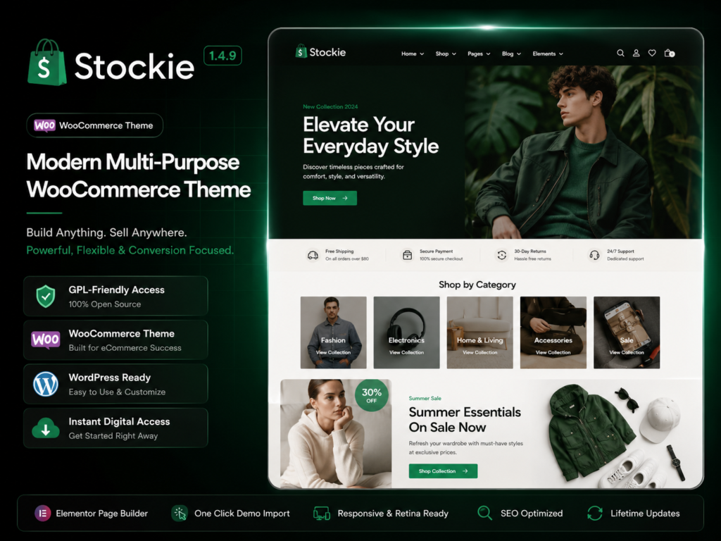 Stockie Theme – Modern Multi-Purpose WooCommerce Theme 1.4.9