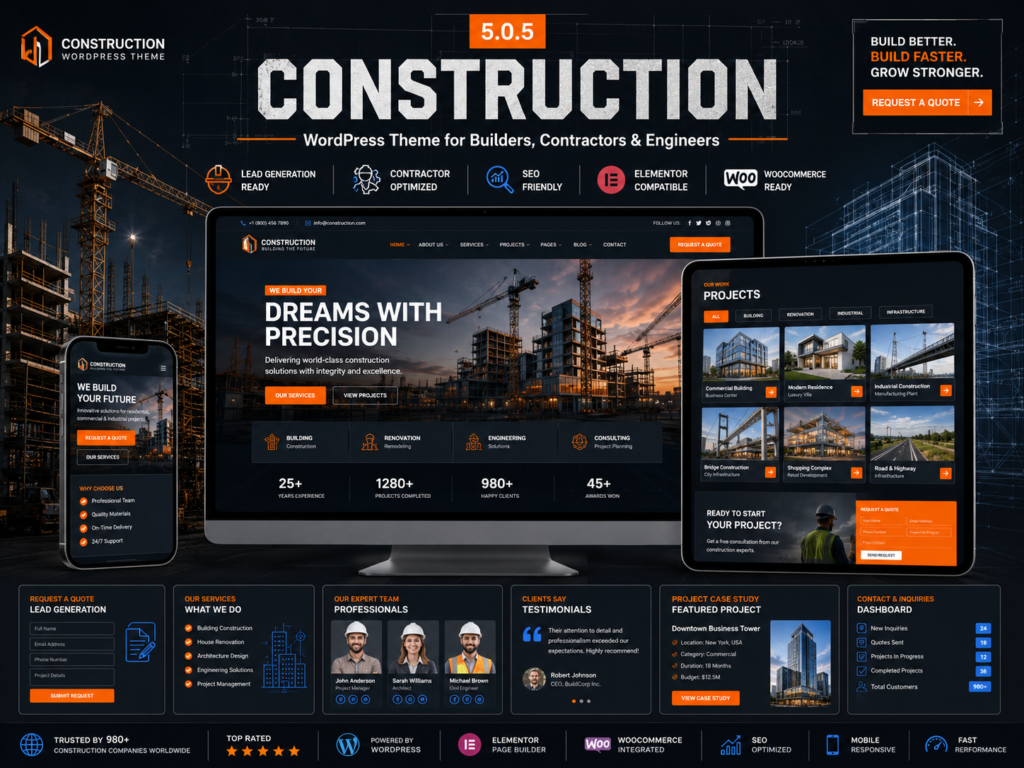 Construction WordPress Theme 5.0.5