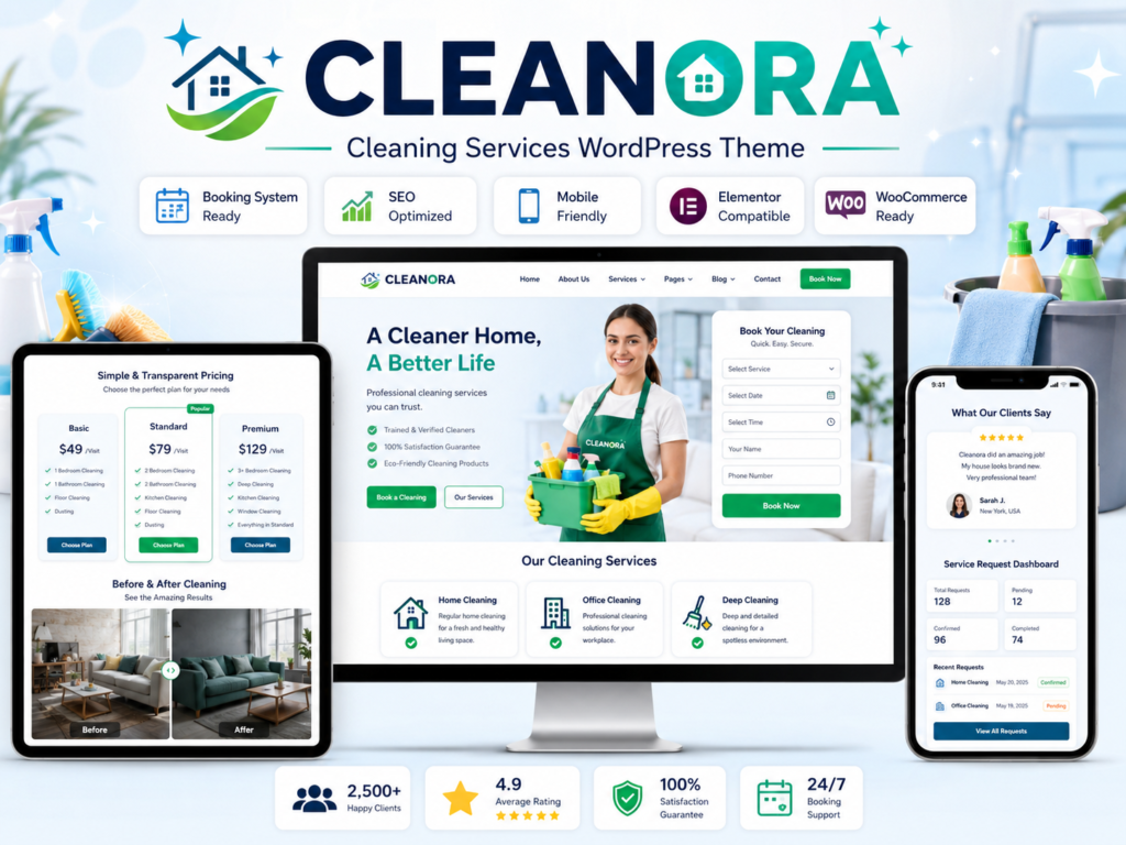 Cleanora Cleaning Services WordPress Theme 1.2.4
