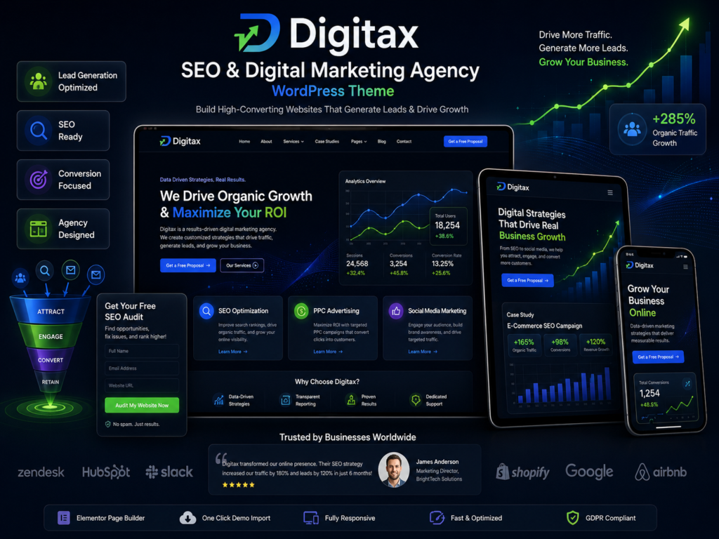 Digitax Theme – SEO & Digital Marketing Agency WordPress Theme