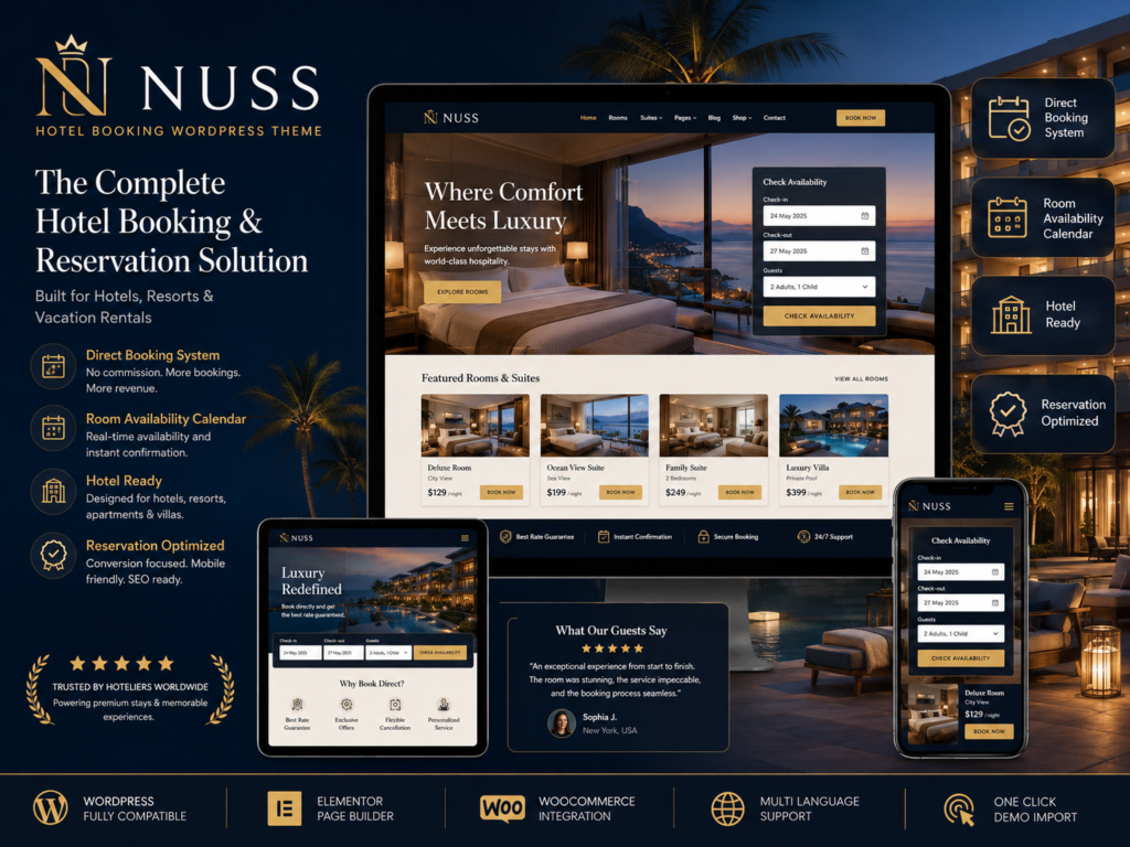 Nuss Theme – Hotel Booking WordPress Theme
