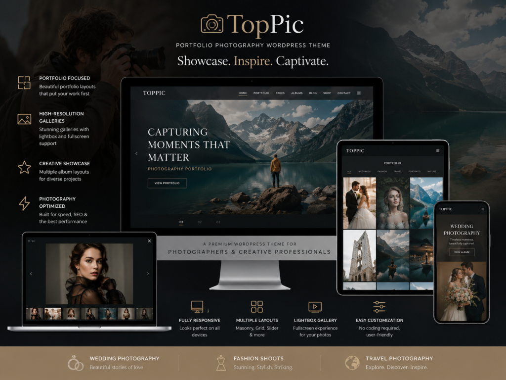 TopPic Theme – Portfolio Photography WordPress Theme