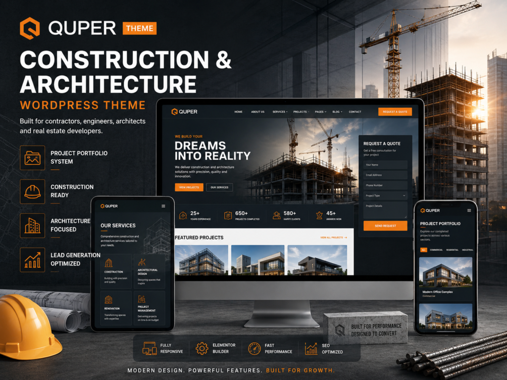 Quper Theme – Construction and Architecture WordPress Theme
