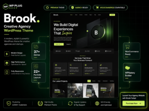 Brook – Creative Agency & Business WordPress Theme with WooCommerce & Portfolio Builder