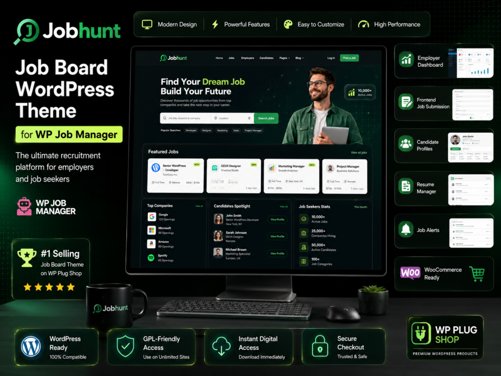 Jobhunt – Job Board WordPress Theme for WP Job Manager