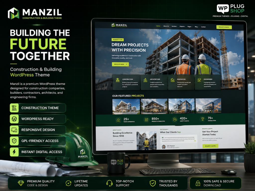 Manzil – Construction and Building WordPress Theme