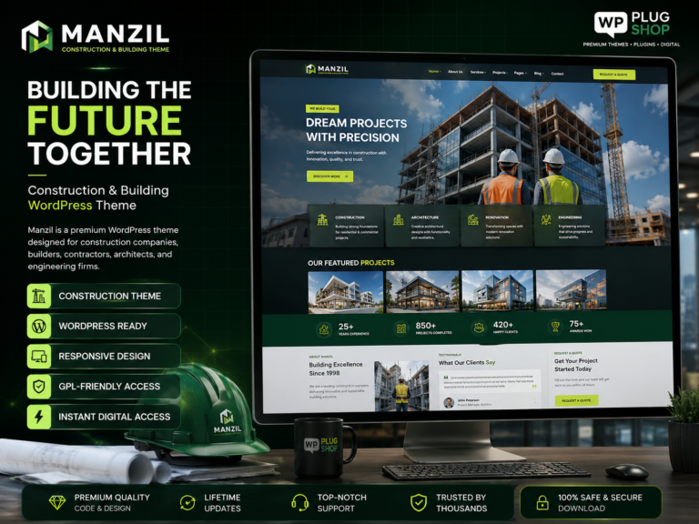 Manzil – Construction and Building WordPress Theme