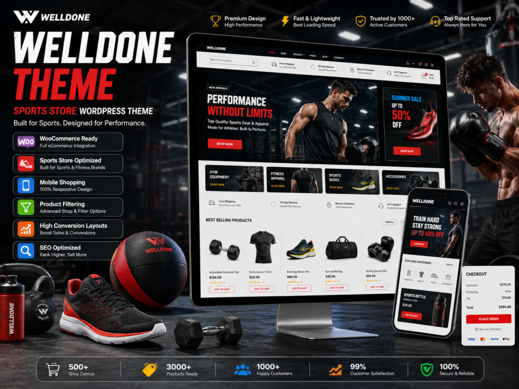 Welldone Theme – Sports Store WordPress Theme