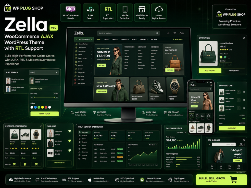 Zella – WooCommerce AJAX WordPress Theme with RTL Support
