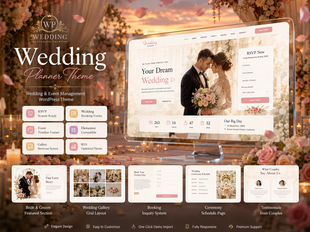 Wedding Planner Theme – Responsive Wedding Planner WordPress Theme