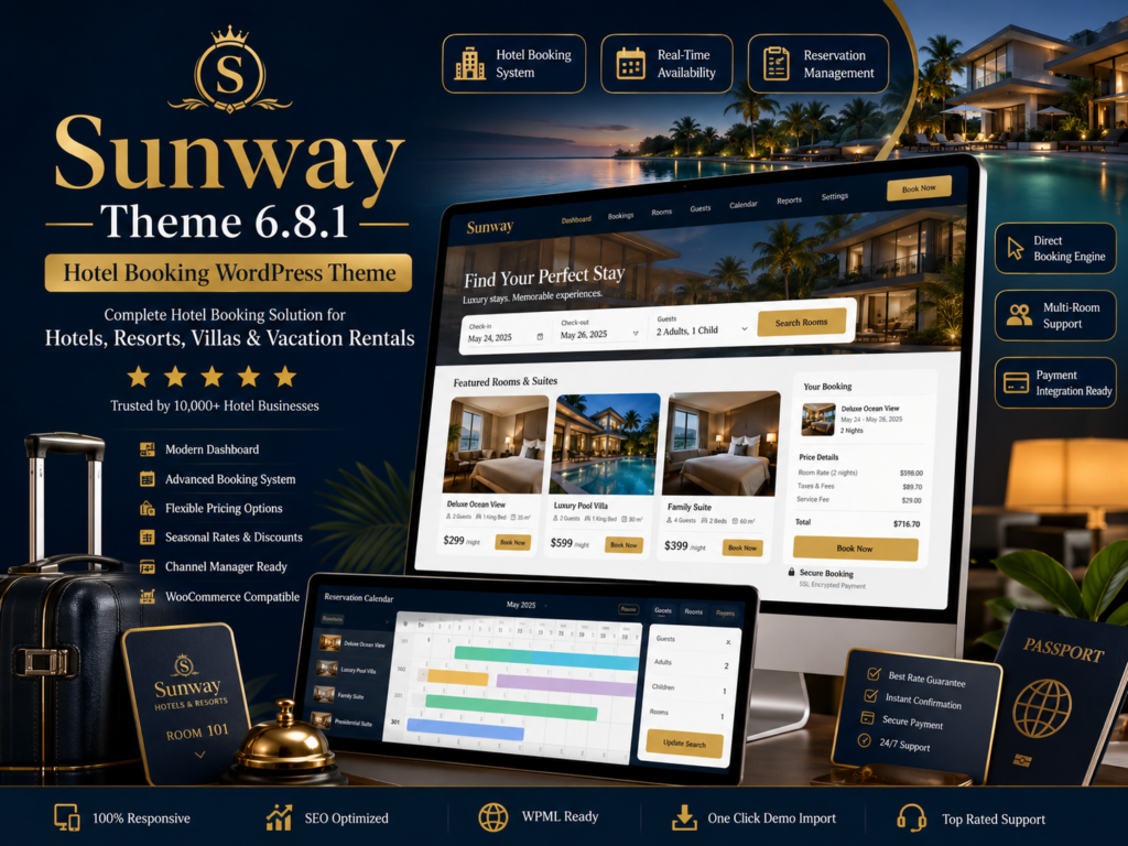 Sunway Theme 6.8.1 – Hotel Booking WordPress Theme
