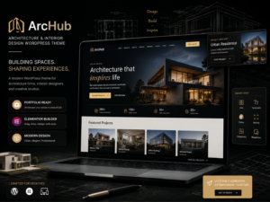 ArcHub – Architecture & Interior Design WordPress Theme (Portfolio, Elementor & Creative Studio Ready)