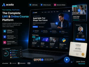 Acadia – University & Online Course LMS WordPress Theme (eLearning, Elementor & Multi-Instructor Ready)