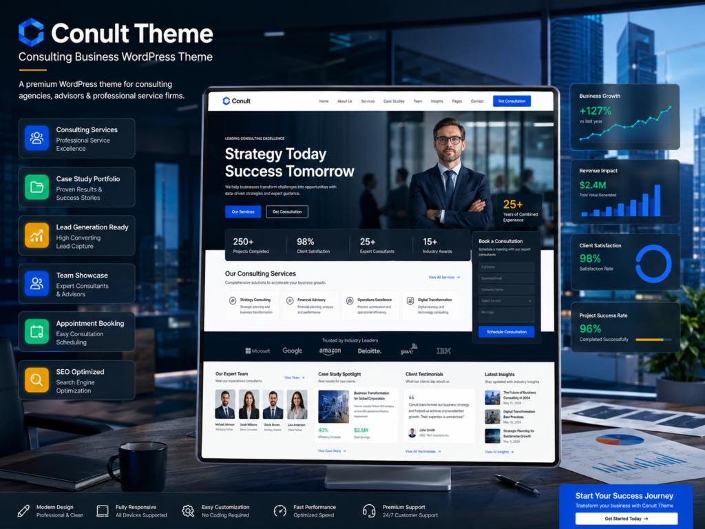 Conult Theme – Consulting Business WordPress Theme for Agencies & Advisors