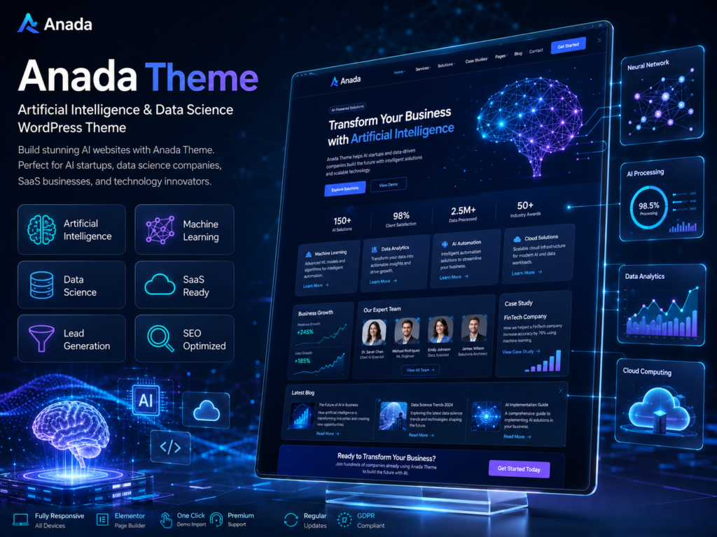 Anada Theme – Artificial Intelligence & Data Science WordPress Theme