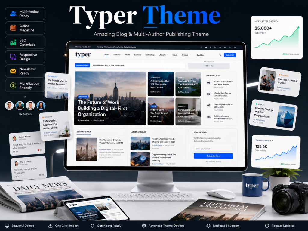 Typer Theme – Amazing Blog & Multi-Author Publishing Theme