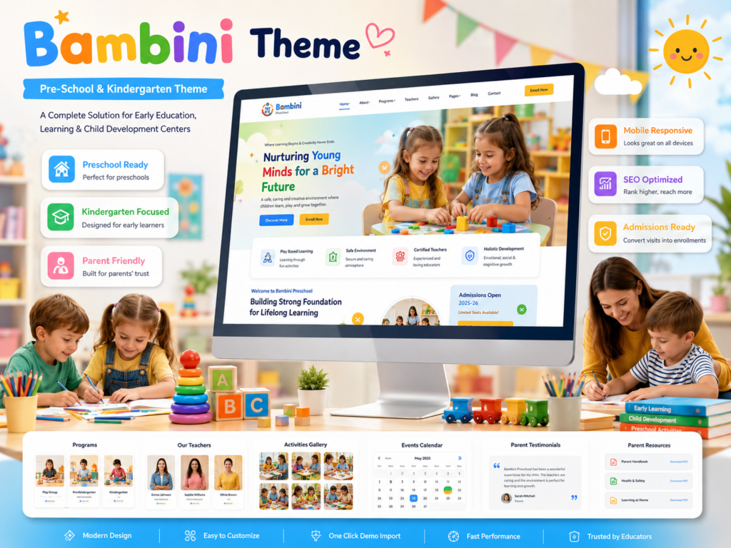 Bambini Theme – Pre-School & Kindergarten Theme