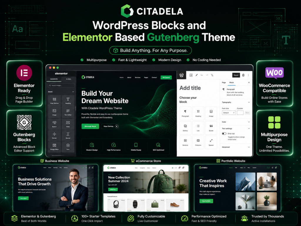 Citadela – WordPress Blocks & Elementor Based Ultimate Multipurpose Theme