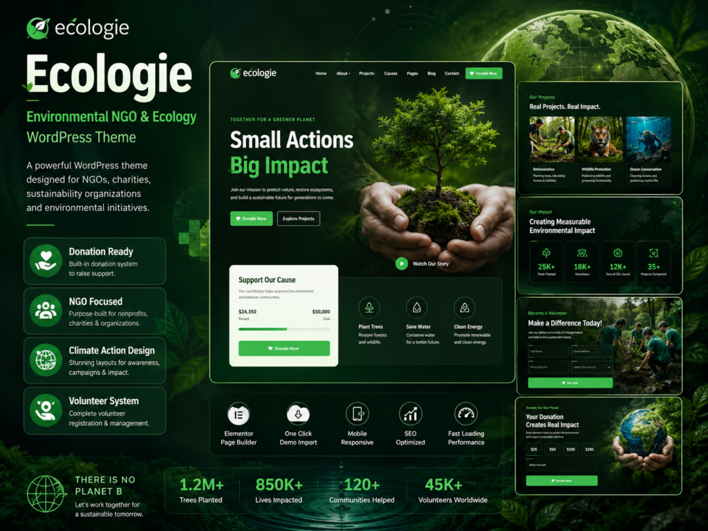 Ecologie – Environmental NGO & Ecology WordPress Theme for Charity & Sustainability
