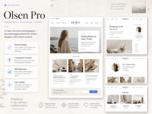 Olsen Pro – Clean & Minimal WordPress Blogging Theme for Writers & Content Creators