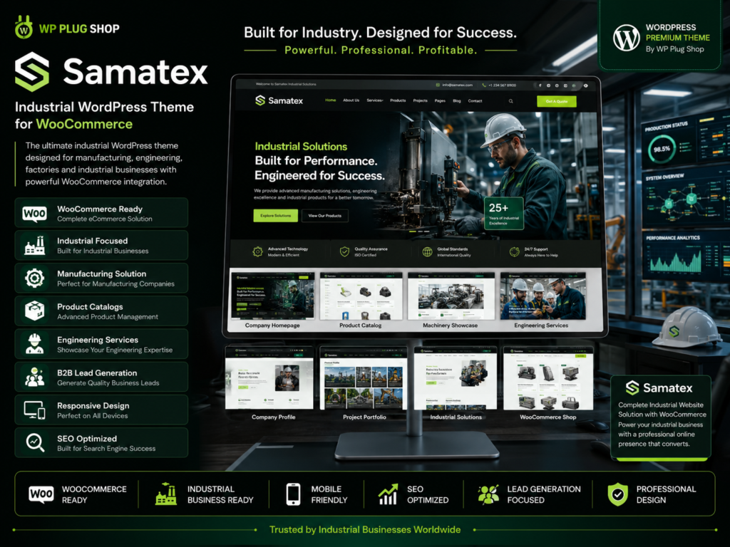 Samatex – Industrial WordPress Theme for WooCommerce