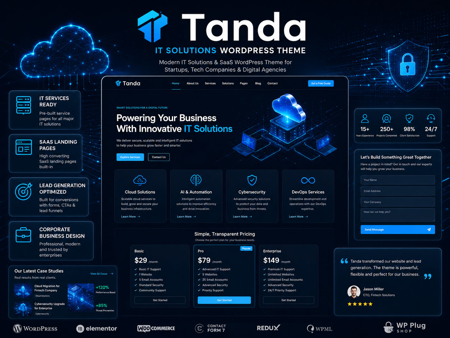 Tanda – IT Solutions & SaaS WordPress Theme for Tech Companies