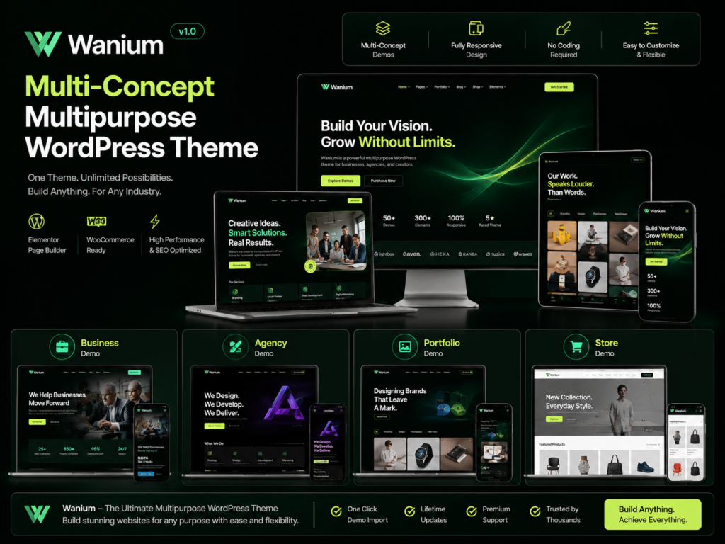 Wanium – Multi-Concept Multipurpose WordPress Theme for Business & Agency Websites