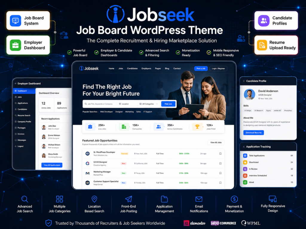 Jobseek – Job Board WordPress Theme for Recruitment & Career Portals