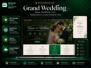 Grand Wedding Theme WordPress 3.1.3 – Responsive Wedding Planner & Invitation WordPress Theme