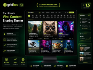 Gridbee Theme 1.5 – Content Sharing WordPress Theme for Viral Blogs, Magazines & High Engagement Websites