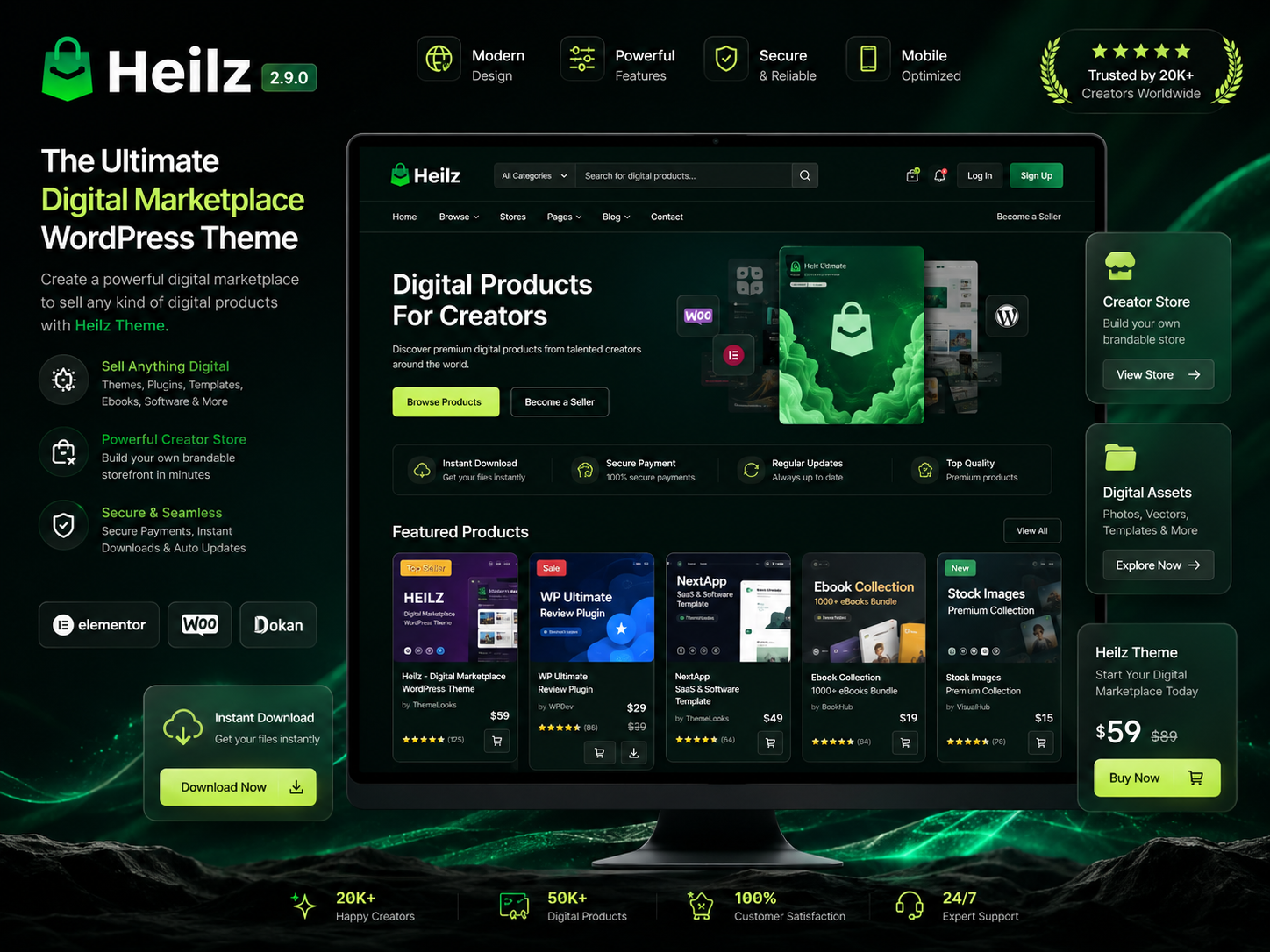 Heilz Theme 2.9.0 – Digital Marketplace WordPress Theme for Digital Downloads, Product Sales & Creator Stores