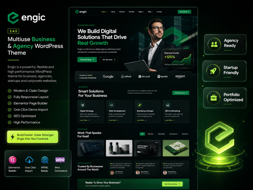 Engic Theme 2.4.5 – Multiuse Responsive WordPress Theme for Business, Agencies & Corporate Websites