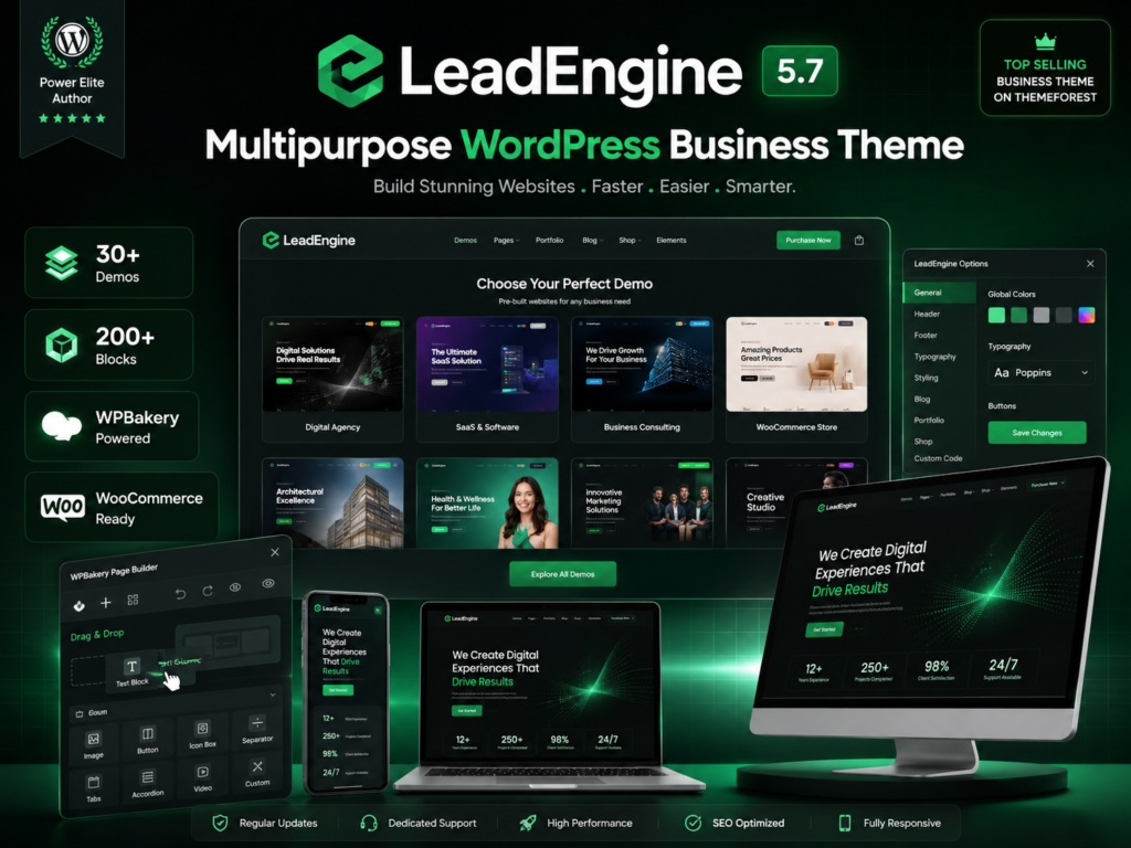 LeadEngine Theme 5.7 – Multi-Purpose WordPress Business & Agency Theme with WPBakery Page Builder