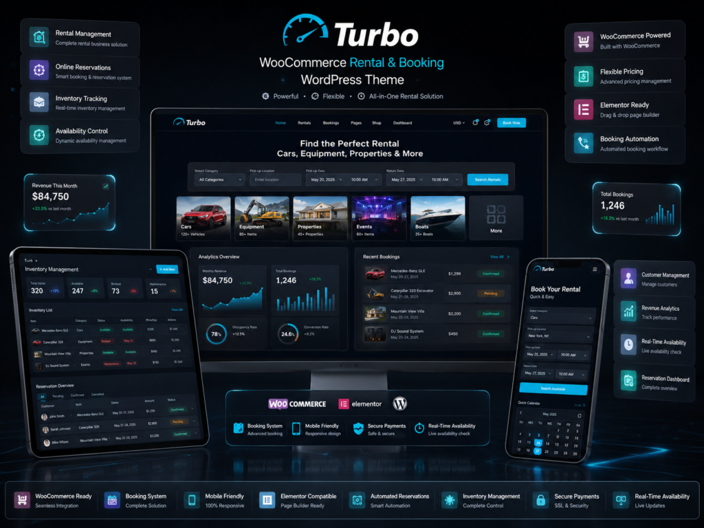 Turbo – WooCommerce Rental & Booking WordPress Theme