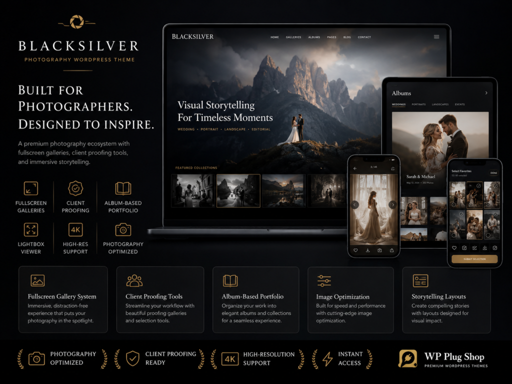 Blacksilver – Photography Portfolio WordPress Theme