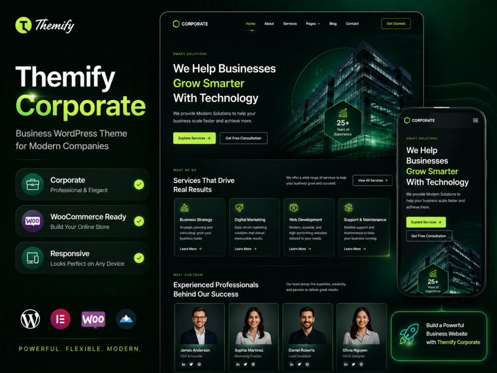 Themify Corporate WordPress Theme for Business, Agency & Portfolio Websites