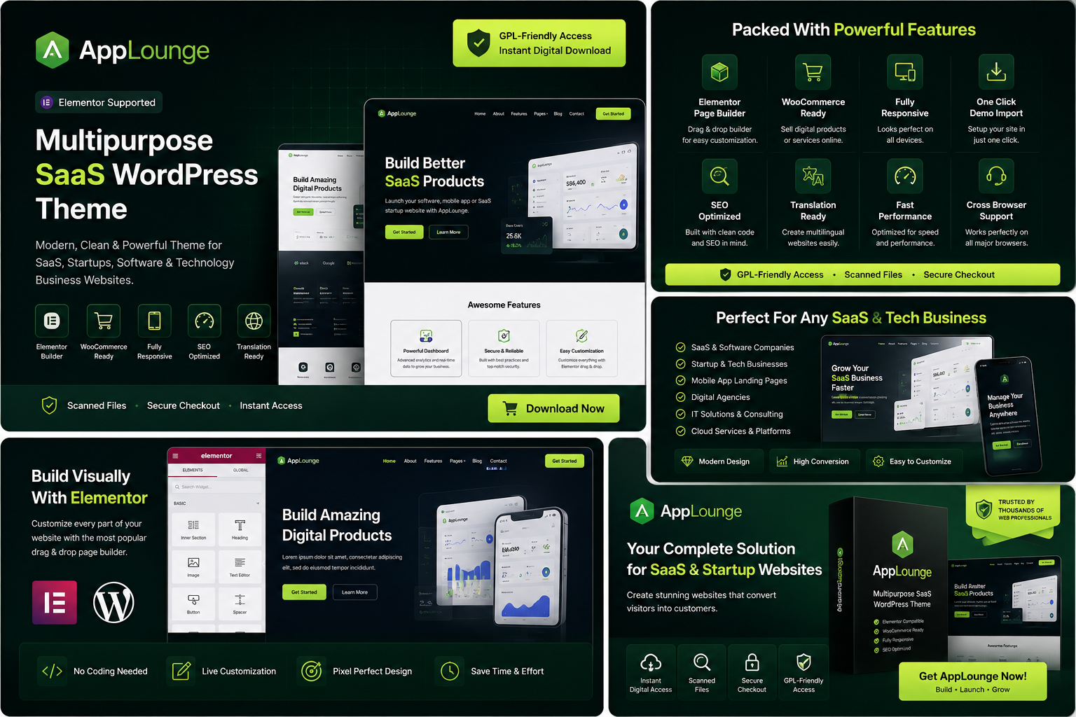 AppLounge – Multipurpose SaaS WordPress Theme for Elementor & WooCommerce