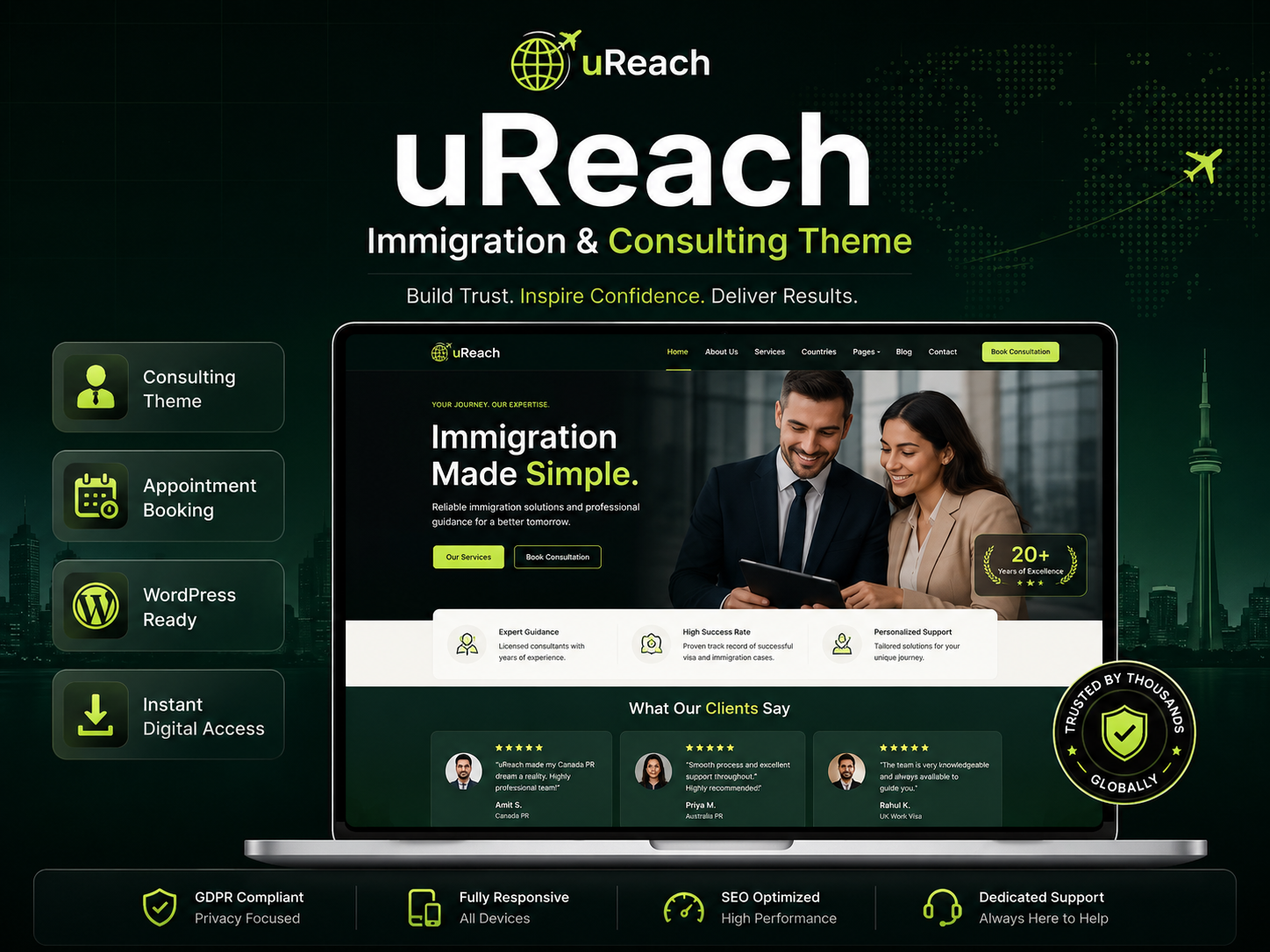 uReach – Immigration & Relocation Consulting WordPress Theme (Visa Agency & Legal Services)