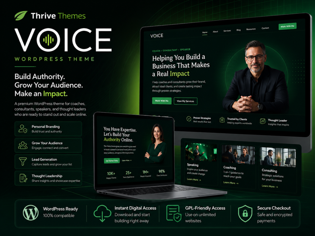 Thrive Themes Voice WordPress Theme – Personal Branding & Authority Website Theme
