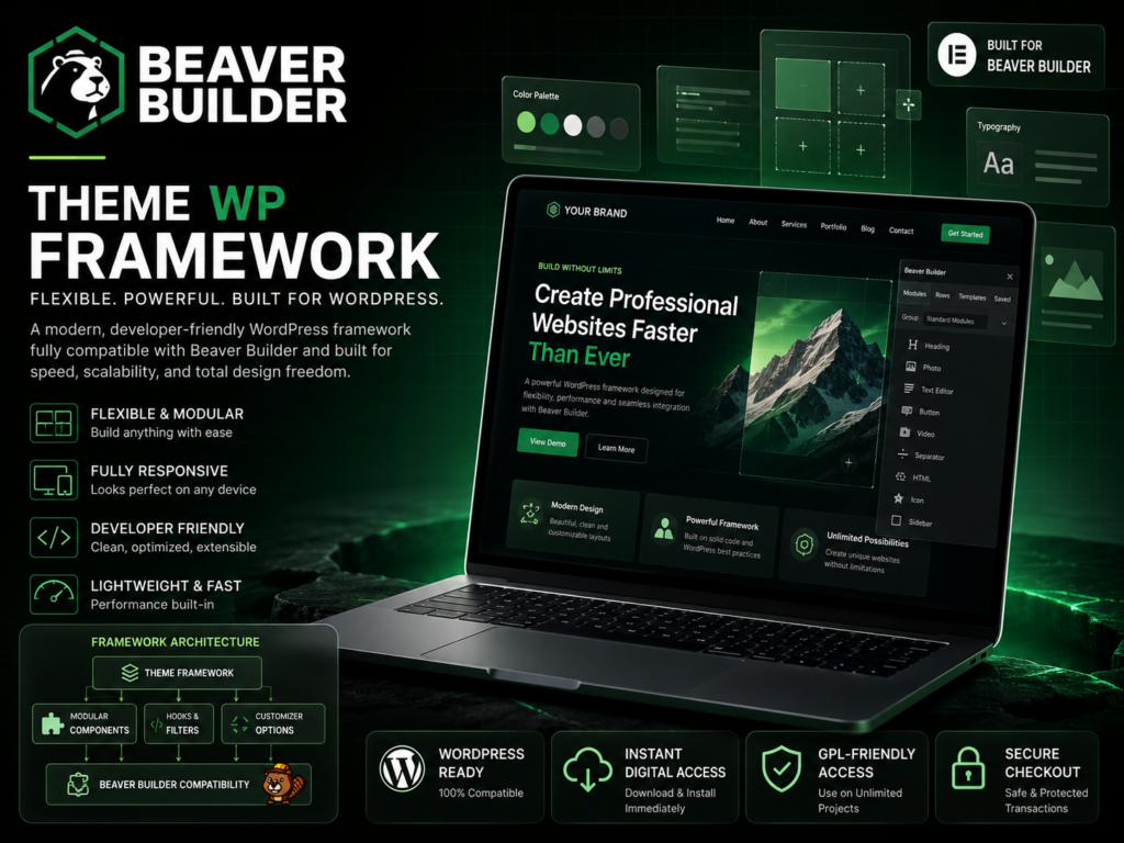 Beaver Builder Theme WP Framework – Lightweight WordPress Theme for Custom Websites