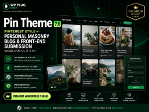 Pin Theme – Pinterest Style WordPress Blog & Magazine Theme with Frontend Submission